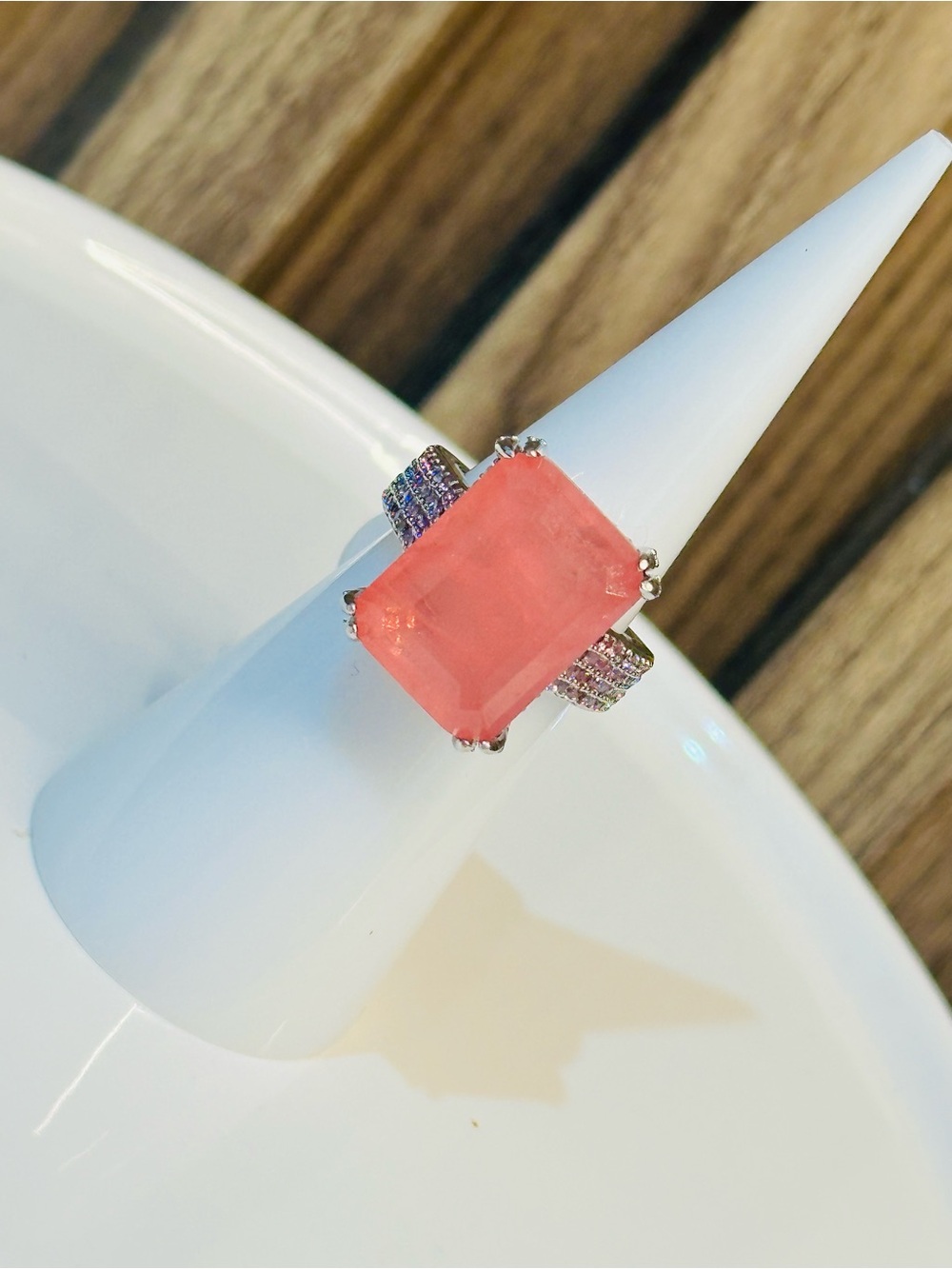 Bomb Party OG Ring size 5, Pink and Rhodium